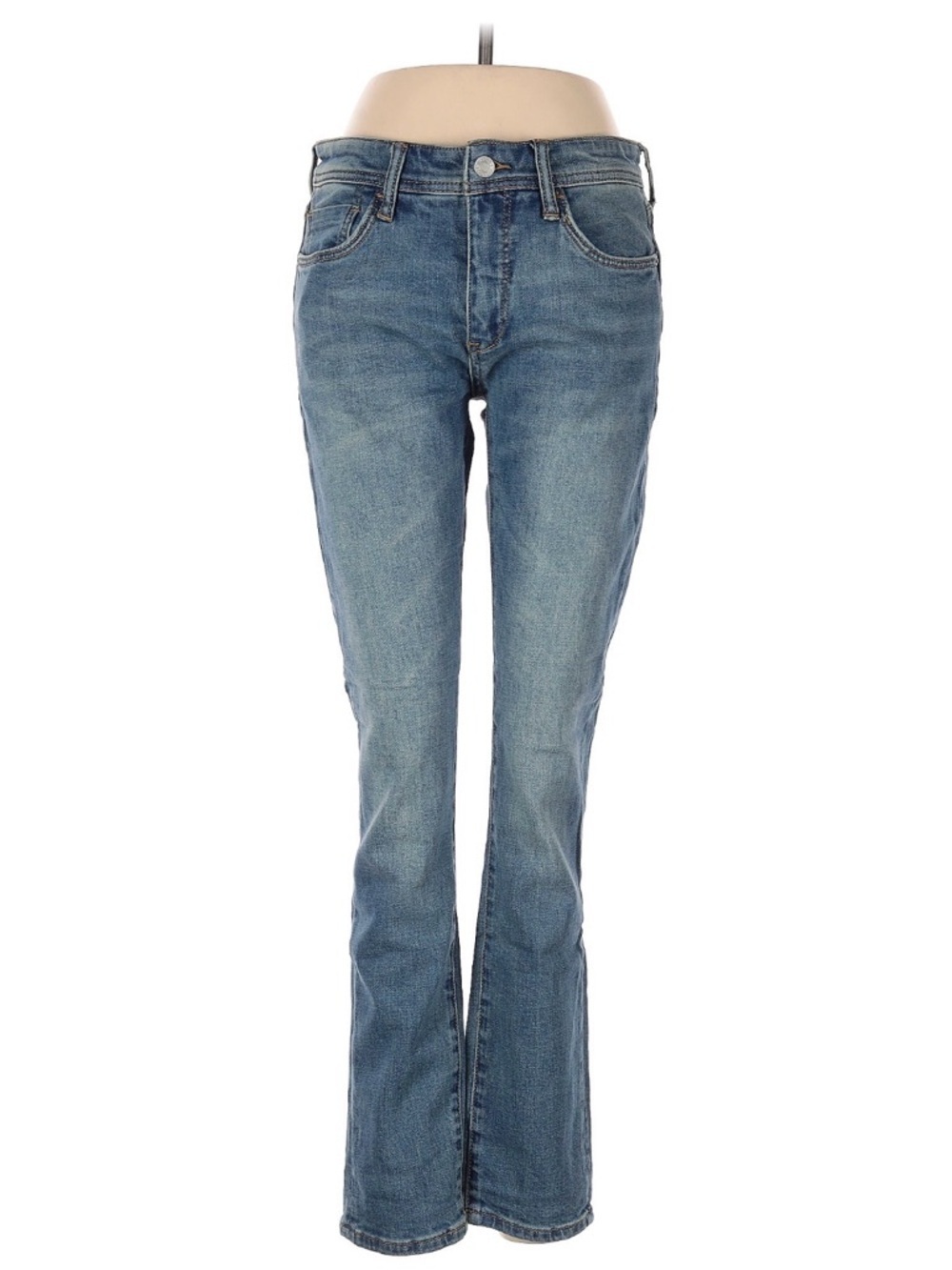 Pilcro Women's Straight Leg Jeans in Medium Blue Wash